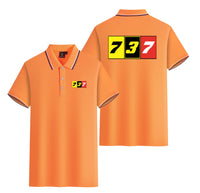 Thumbnail for Flat Colourful 737 Designed Stylish Polo T-Shirts (Double-Side)