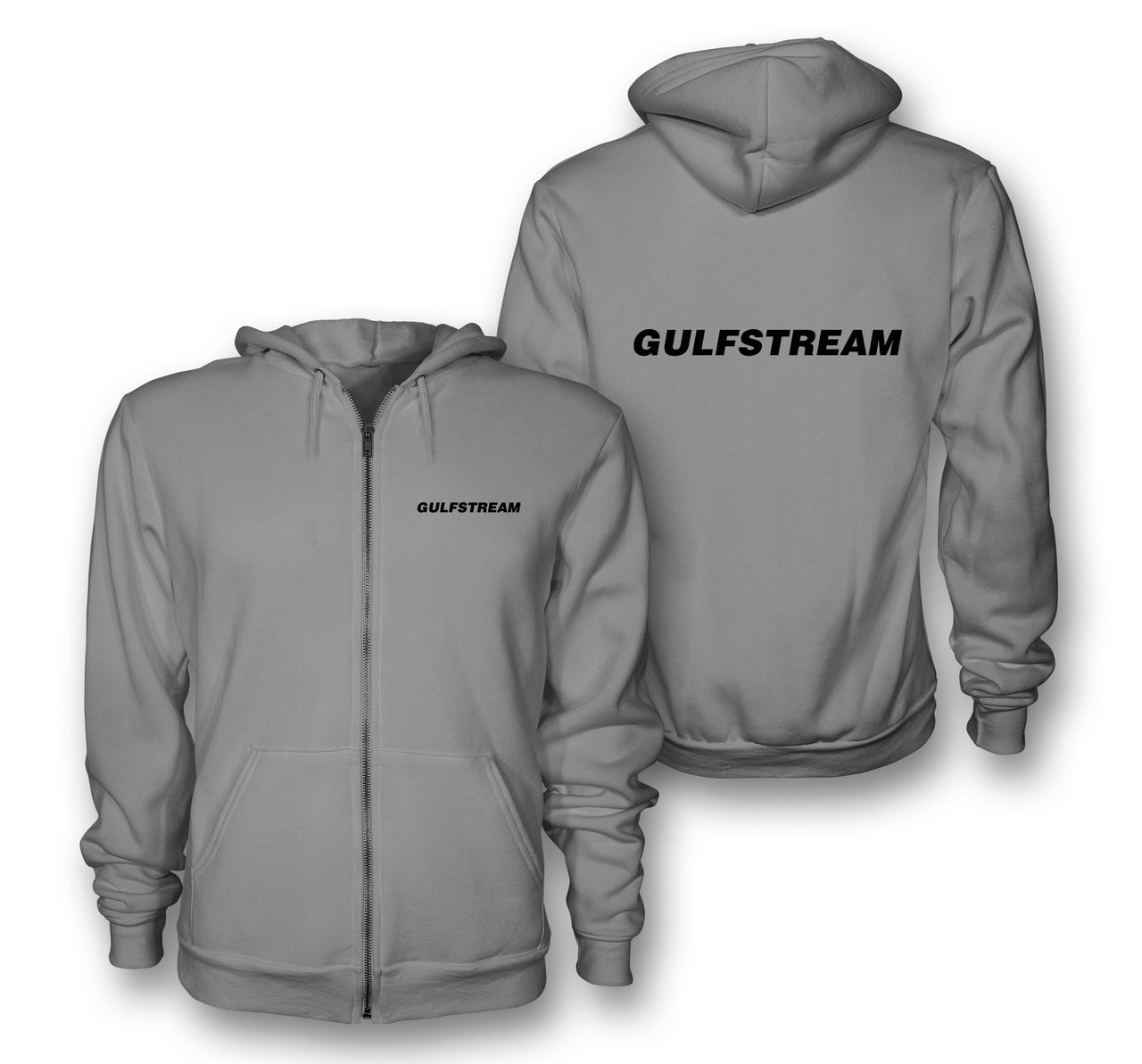 Gulfstream & Text Designed Zipped Hoodies