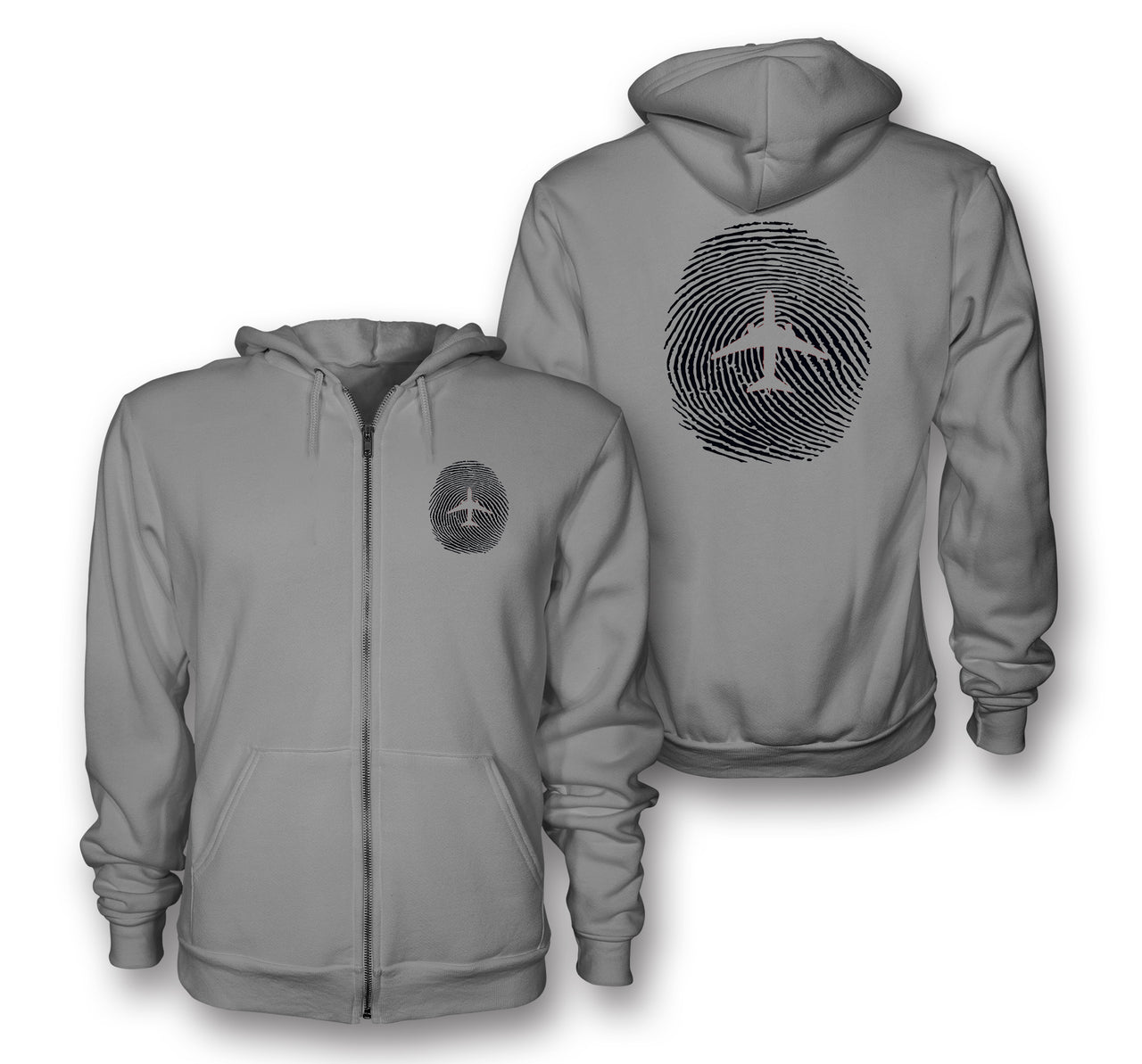 Aviation Finger Print Designed Zipped Hoodies
