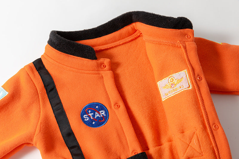 Orange Star Astronaut Baby Jumpsuits