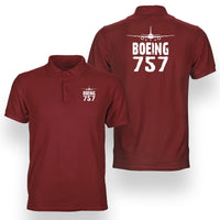 Thumbnail for Boeing 757 & Plane Designed Double Side Polo T-Shirts
