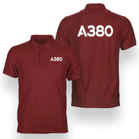 Thumbnail for A380 Flat Text Designed Double Side Polo T-Shirts