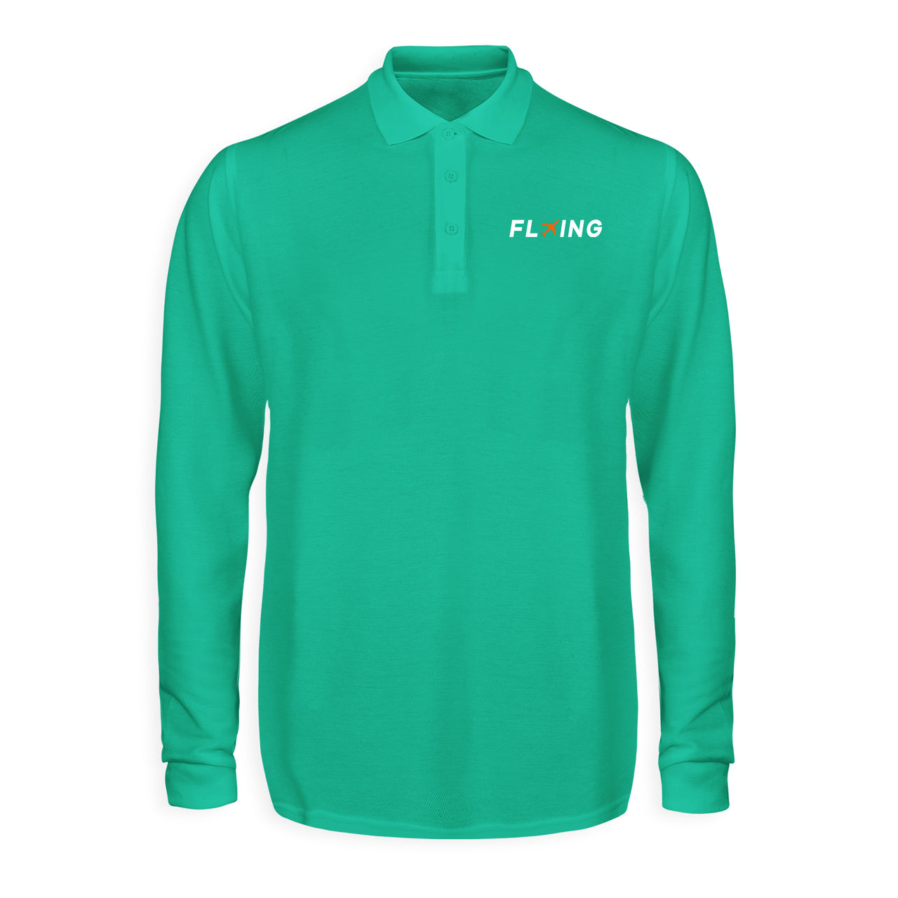 Flying Designed Long Sleeve Polo T-Shirts