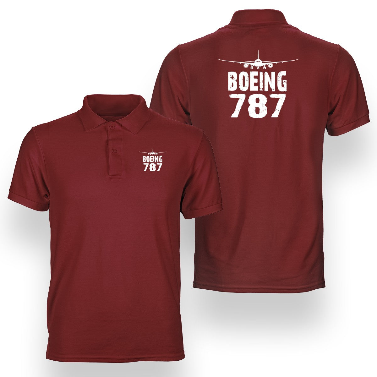 Boeing 787 & Plane Designed Double Side Polo T-Shirts