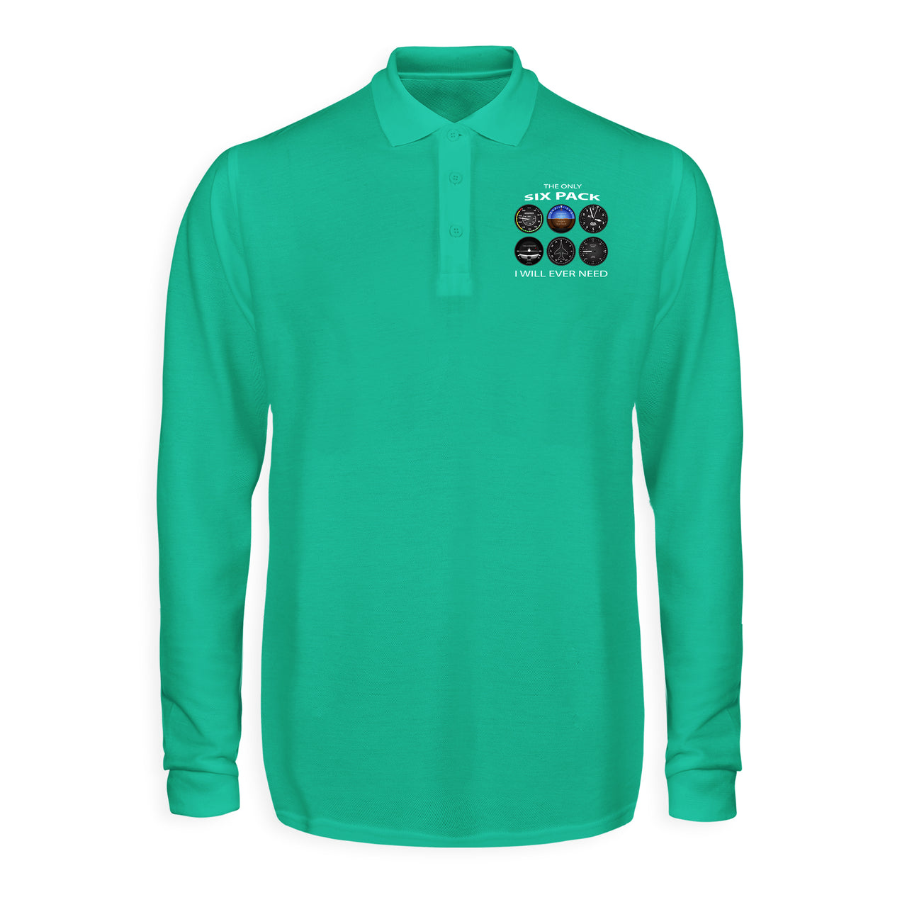 The Only Six Pack I Will Ever Need Designed Long Sleeve Polo T-Shirts