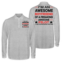 Thumbnail for I am an Awesome Boyfriend Designed Long Sleeve Polo T-Shirts (Double-Side)