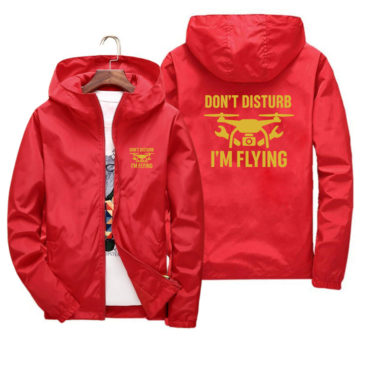 Don't Disturb I'm Flying Designed Thin Windbreaker Jackets