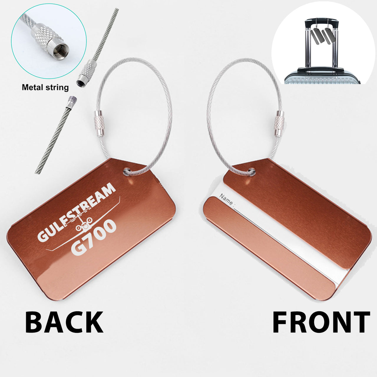Amazing Gulfstream G700 Designed Fashion Metal Luggage Tags