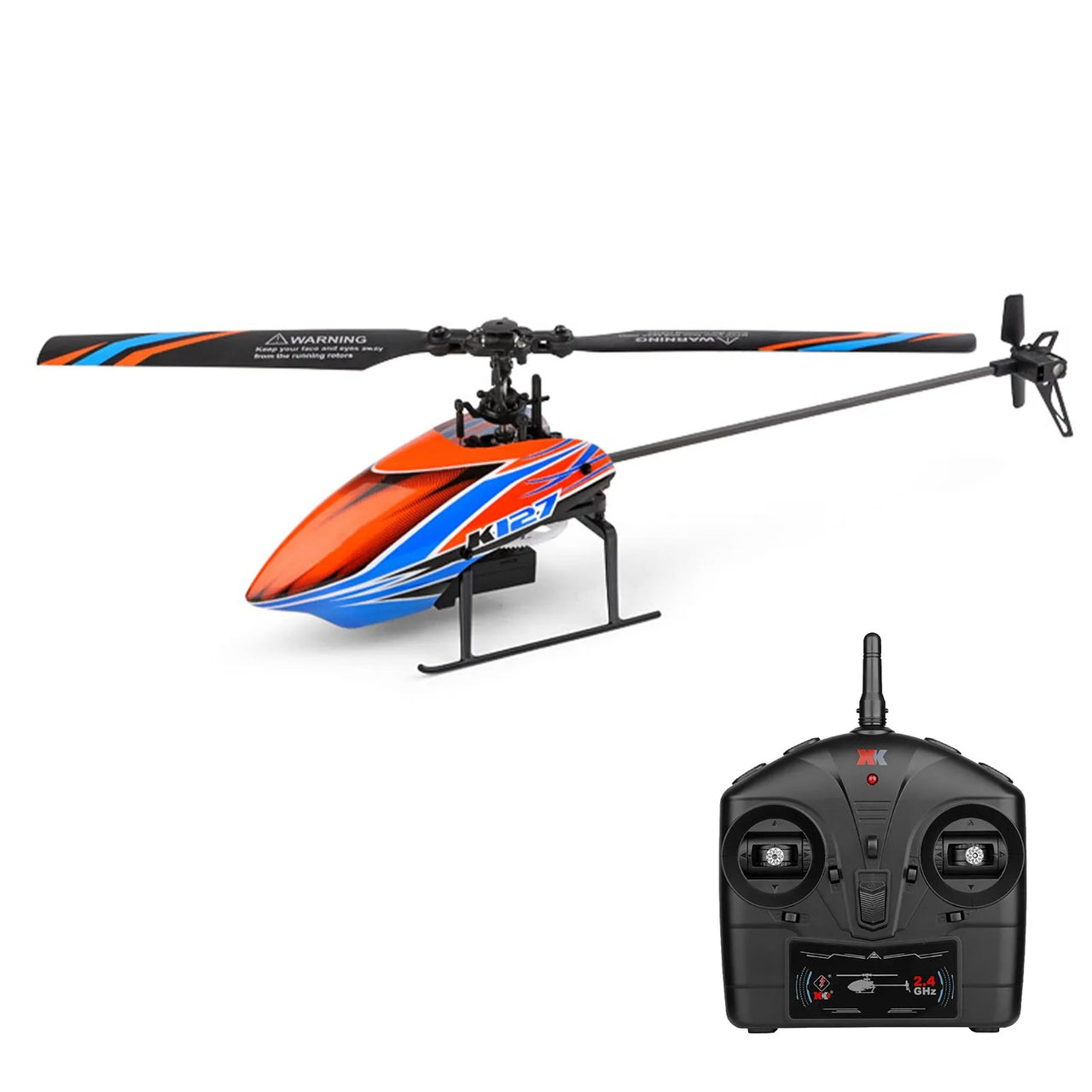 XK K127 4CH 6-axis Gyro Single Blade RC Helicopter RTF Remote Control Toy For Beginners