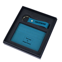 Thumbnail for Your Custom Design & Image & Logo & Text Design Genuine Leather Cardholder Key Ring Gift Box Set