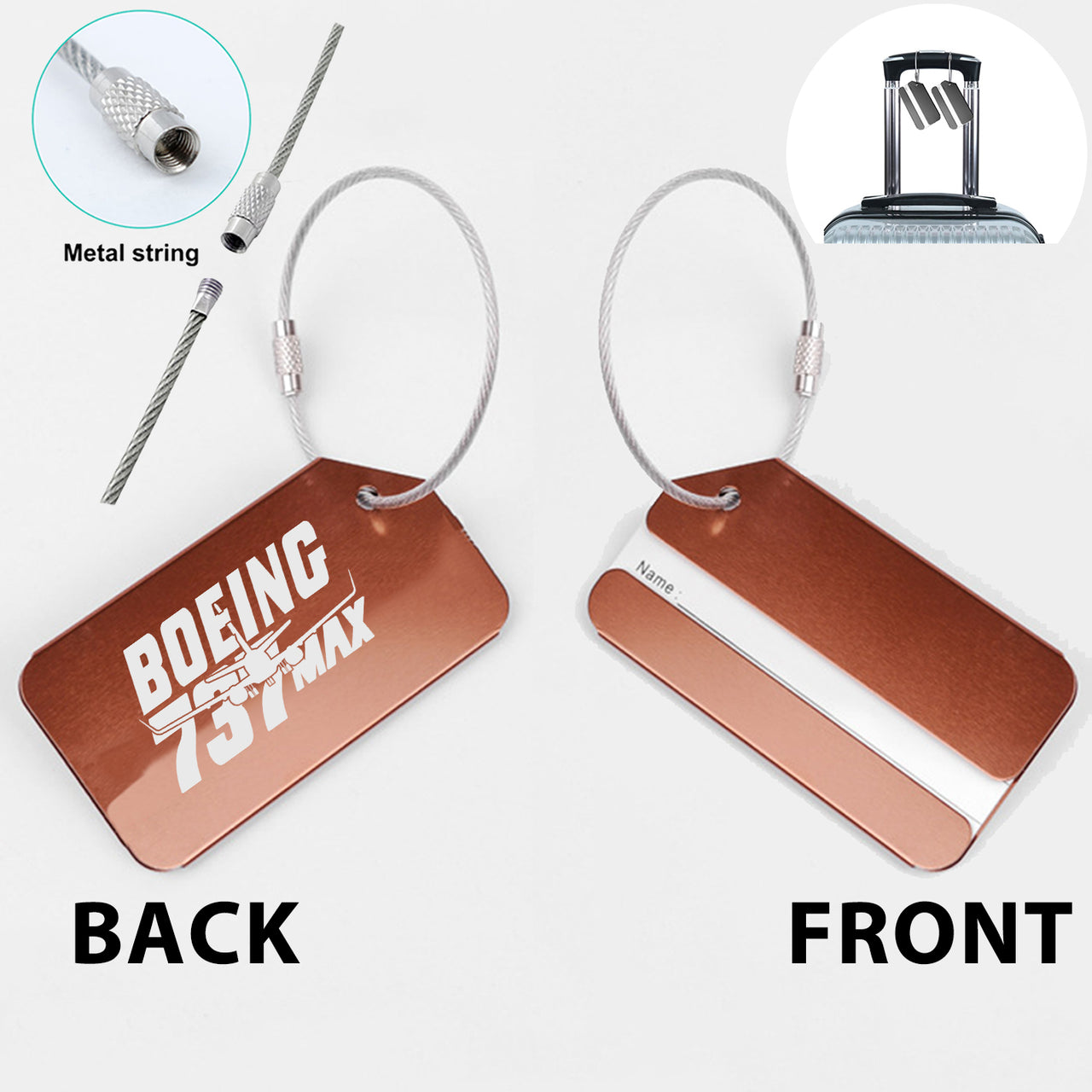 Amazing 737 Max Designed Fashion Metal Luggage Tags