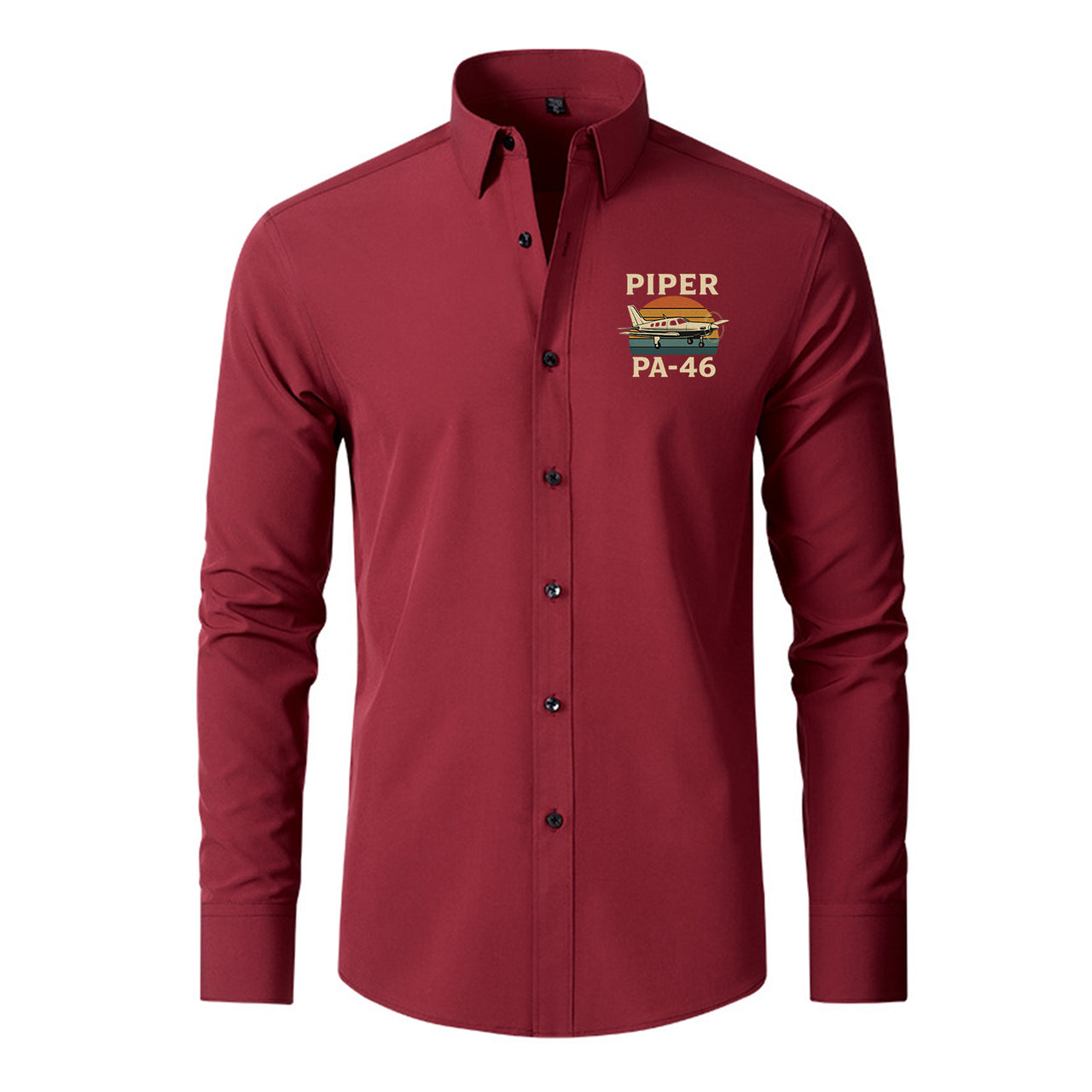 Retro Piper PA-46 Designed Long Sleeve Shirts