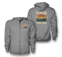 Thumbnail for Retro Piper PA-46 Designed Zipped Hoodies