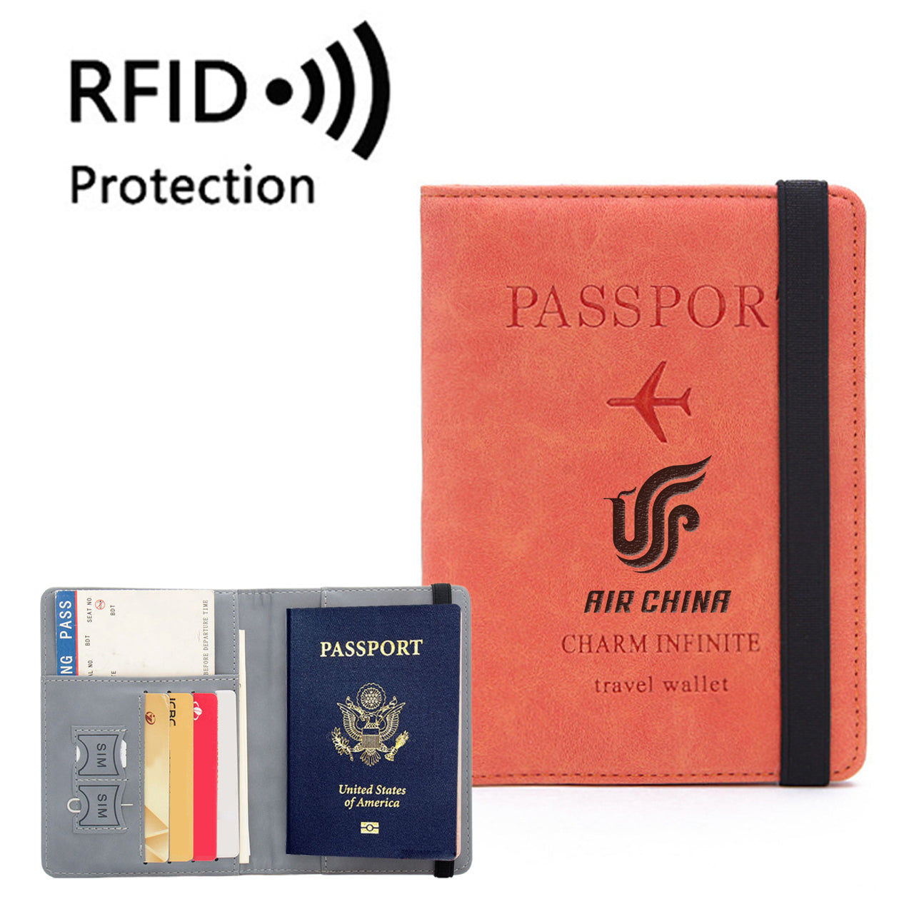 Air China Airlines Designed Passport Cover Travel Wallet Passport Holder