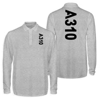 Thumbnail for A310 Text Designed Long Sleeve Polo T-Shirts (Double-Side)