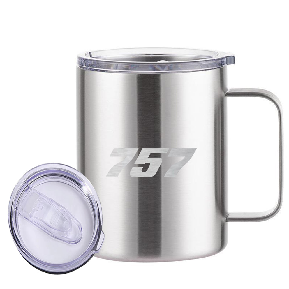 757 Flat Text Designed Stainless Steel Laser Engraved Mugs