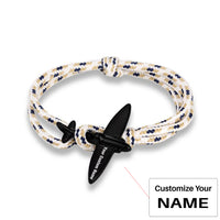 Thumbnail for (Edition 4) - Thinner & Small Airplane Designed Bracelets Black (Adjustable)