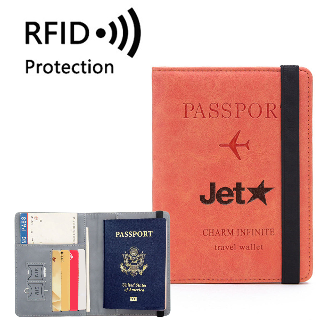 Jetstar Airlines Designed Passport Cover Travel Wallet Passport Holder
