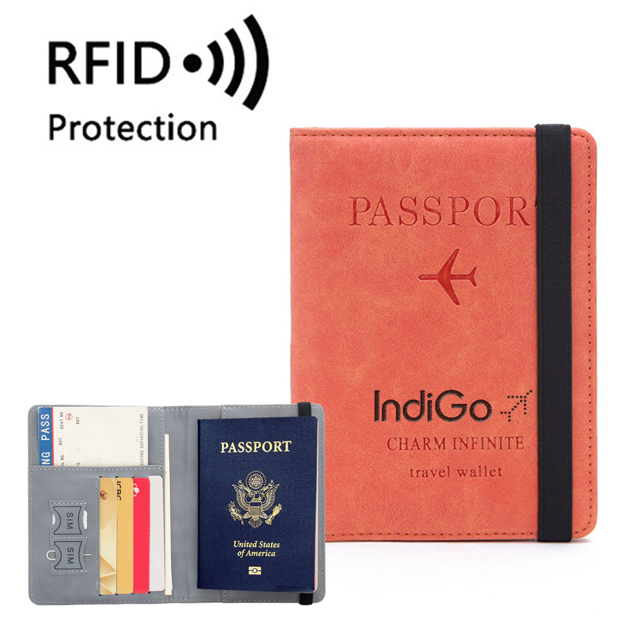 Indigo Airlines Designed Passport Cover Travel Wallet Passport Holder