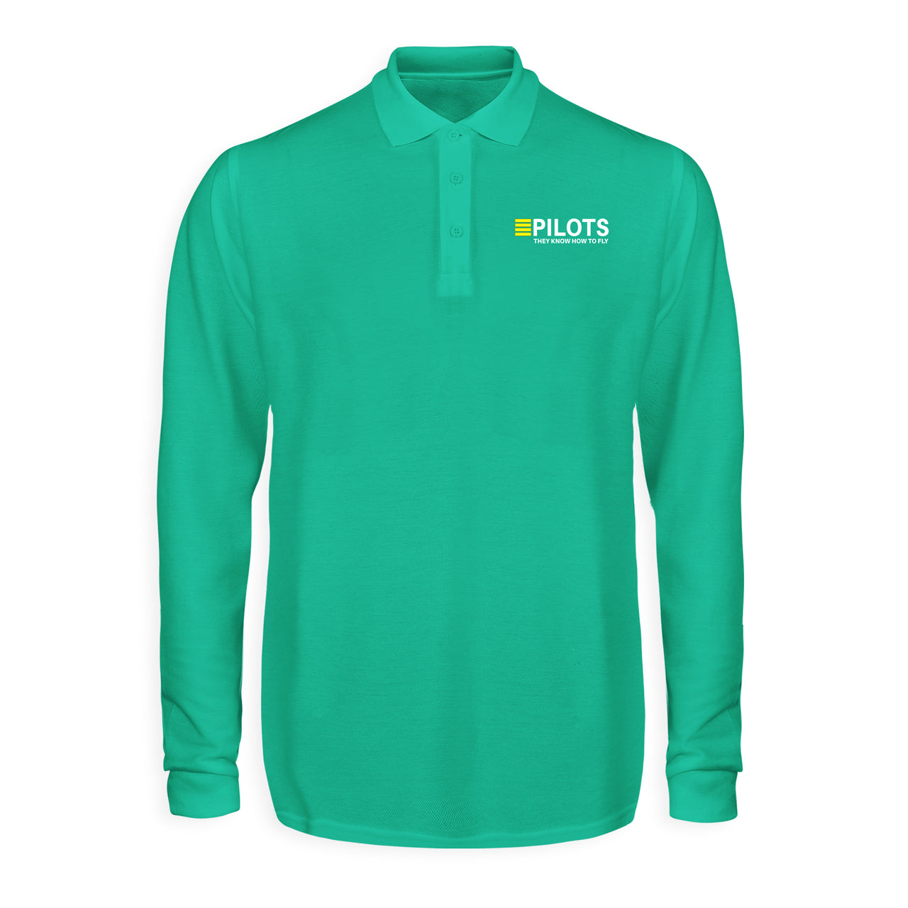 Pilots They Know How To Fly Designed Long Sleeve Polo T-Shirts