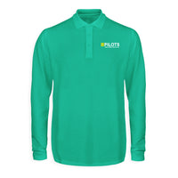 Thumbnail for Pilots They Know How To Fly Designed Long Sleeve Polo T-Shirts