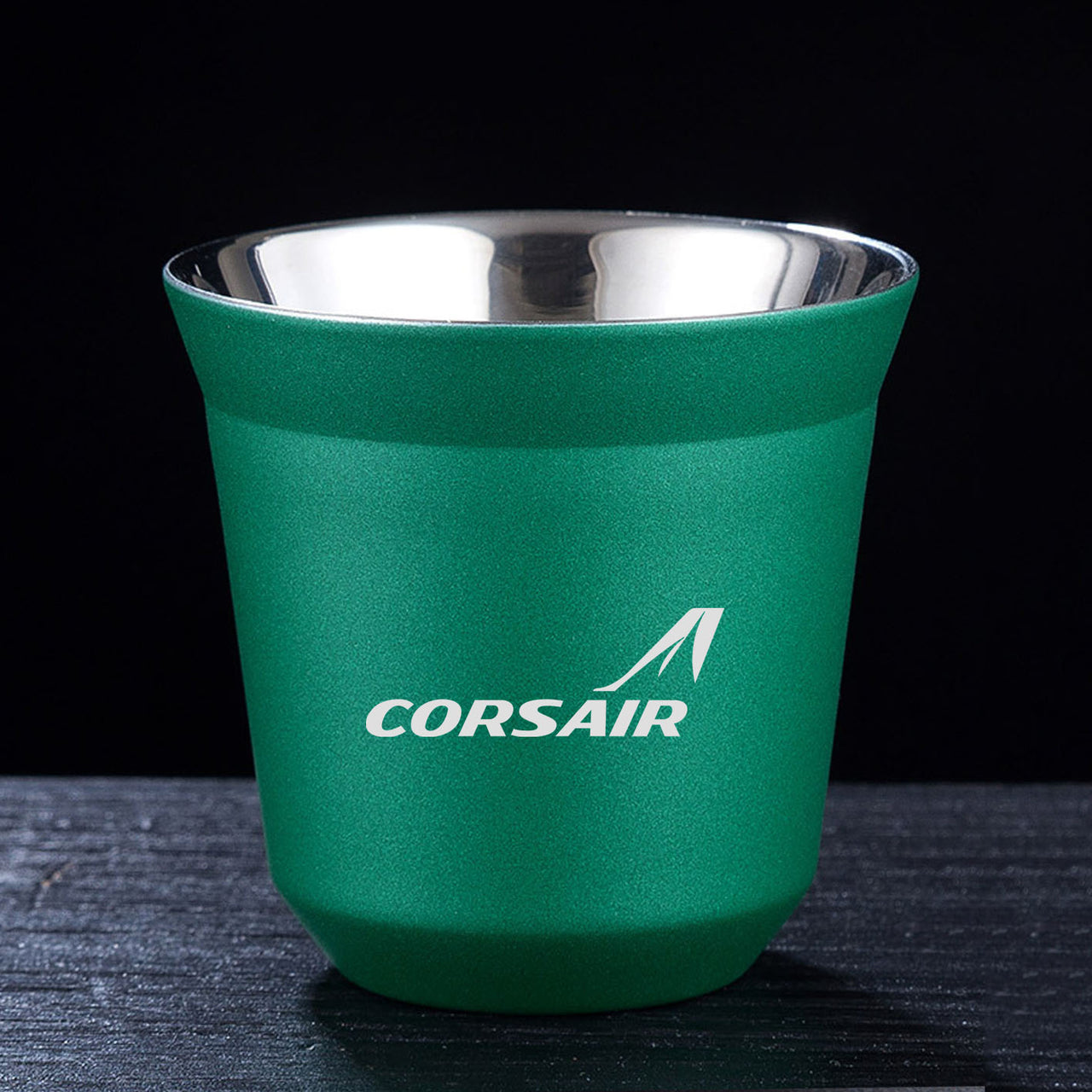 Corsair Airlines Double Wall Stainless Steel Coffee Mugs