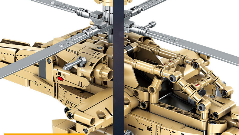 AH-64 Helicopter Sets Model Building Blocks Toys