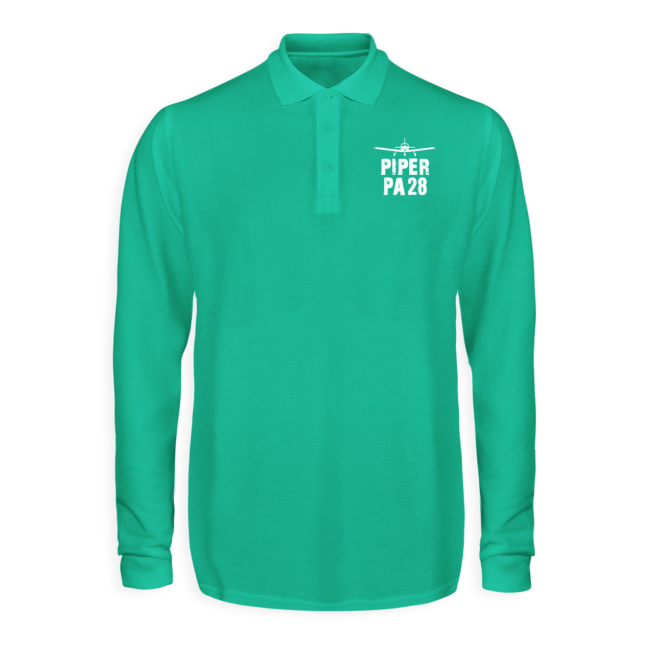 Piper PA28 & Plane Designed Long Sleeve Polo T-Shirts