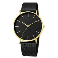 Thumbnail for Fashion Leisure Simple Ultra Thin Creative Black Stainless Steel Quartz Watches Business Wristwatch Clock