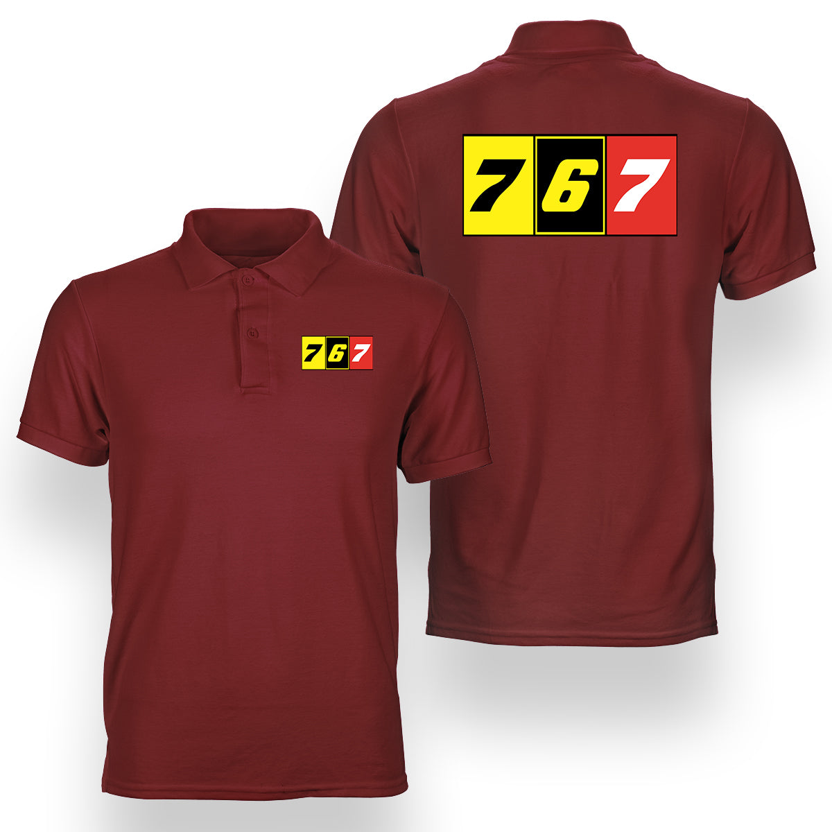 Flat Colourful 767 Designed Double Side Polo T-Shirts