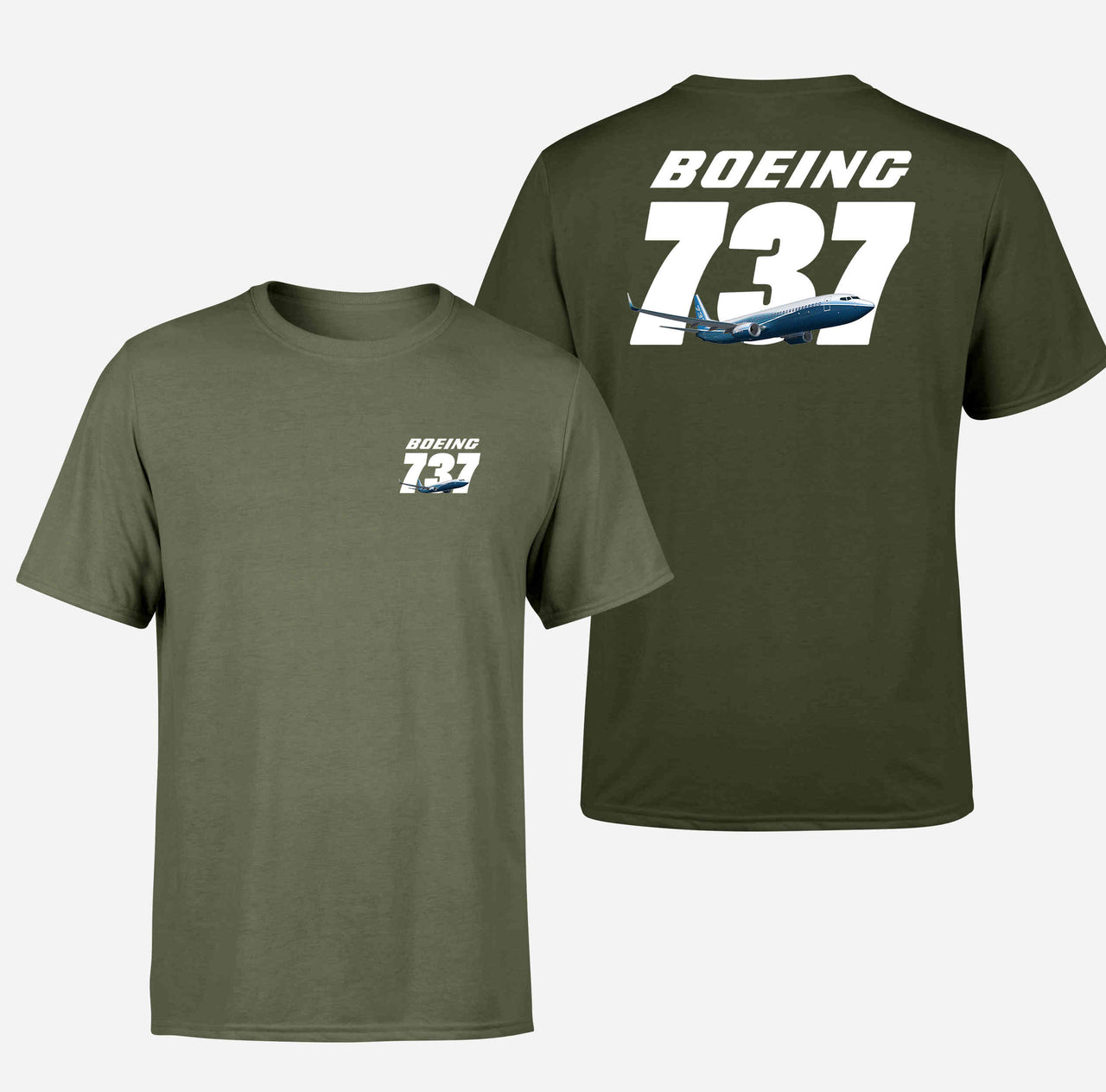 Super Boeing 737+Text Designed Double-Side T-Shirts