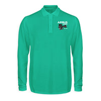 Thumbnail for Airbus A380 & Trent 900 Engine Designed Long Sleeve Polo T-Shirts