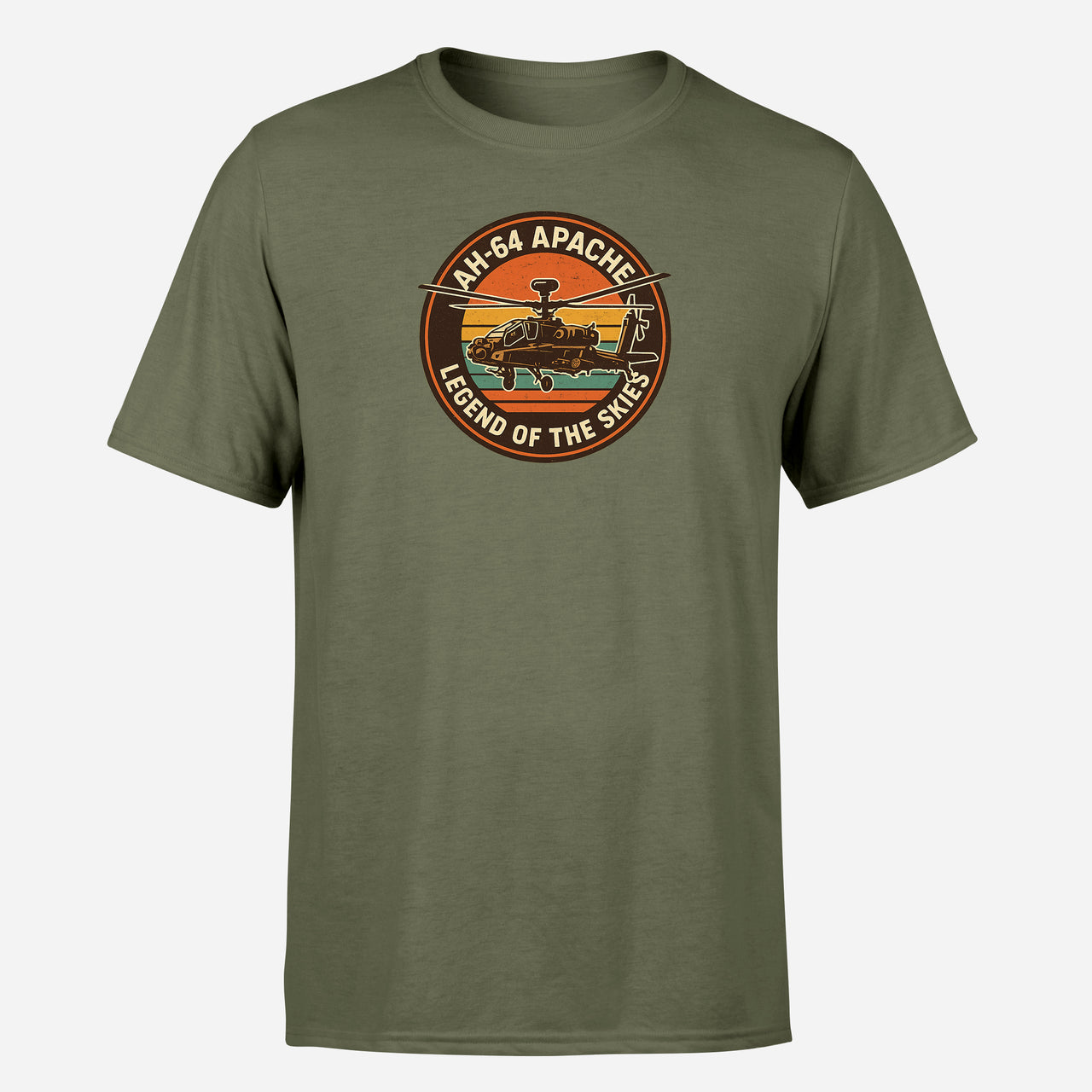 Retro Apache AH-64 Design Super Quality T-Shirts