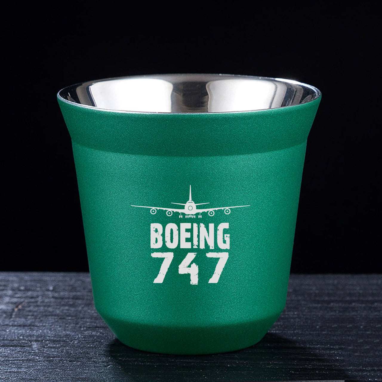 Boeing 747 & Plane Designed Double Wall Stainless Steel Coffee Mugs