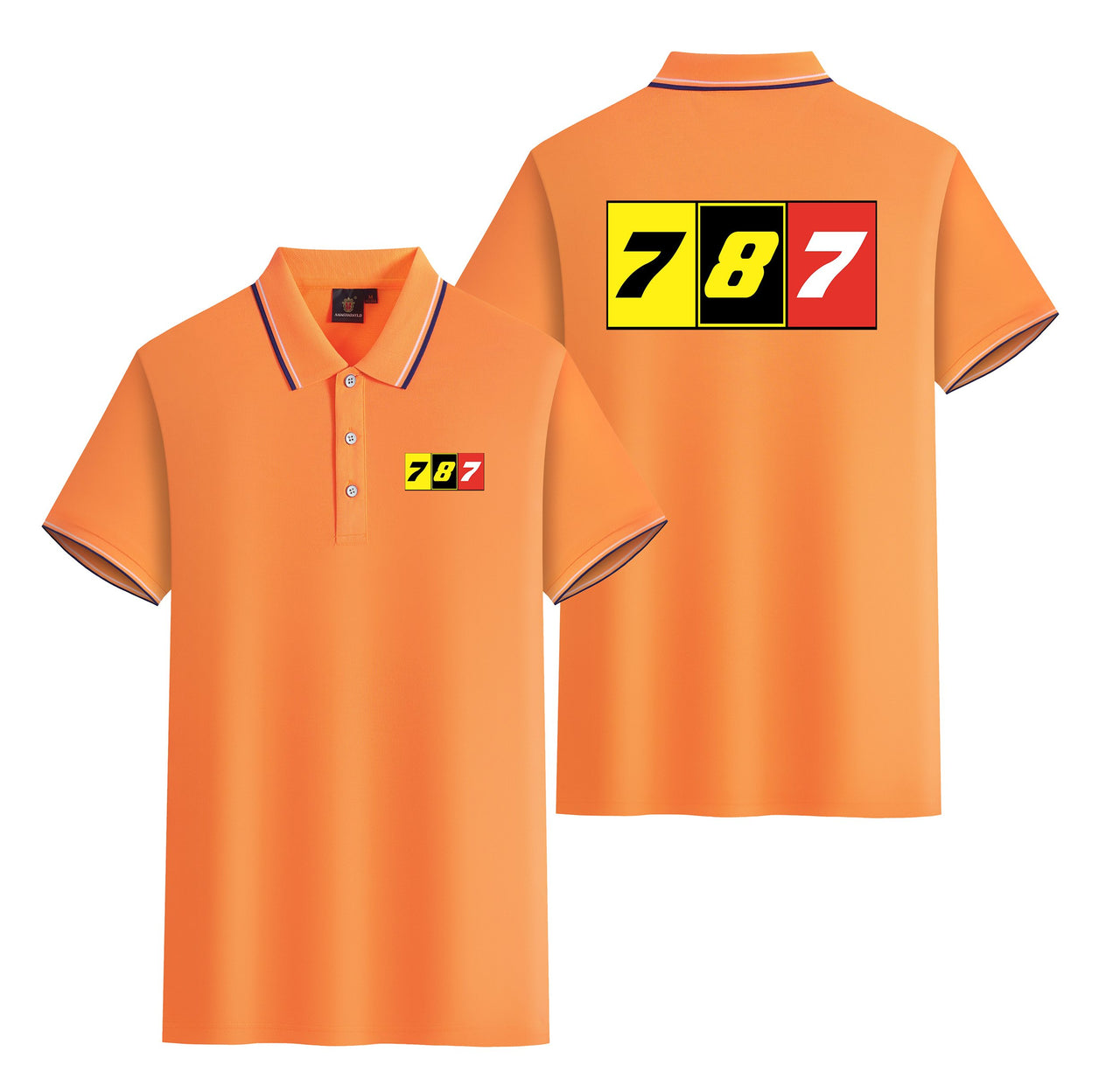 Flat Colourful 787 Designed Stylish Polo T-Shirts (Double-Side)