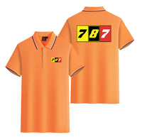 Thumbnail for Flat Colourful 787 Designed Stylish Polo T-Shirts (Double-Side)