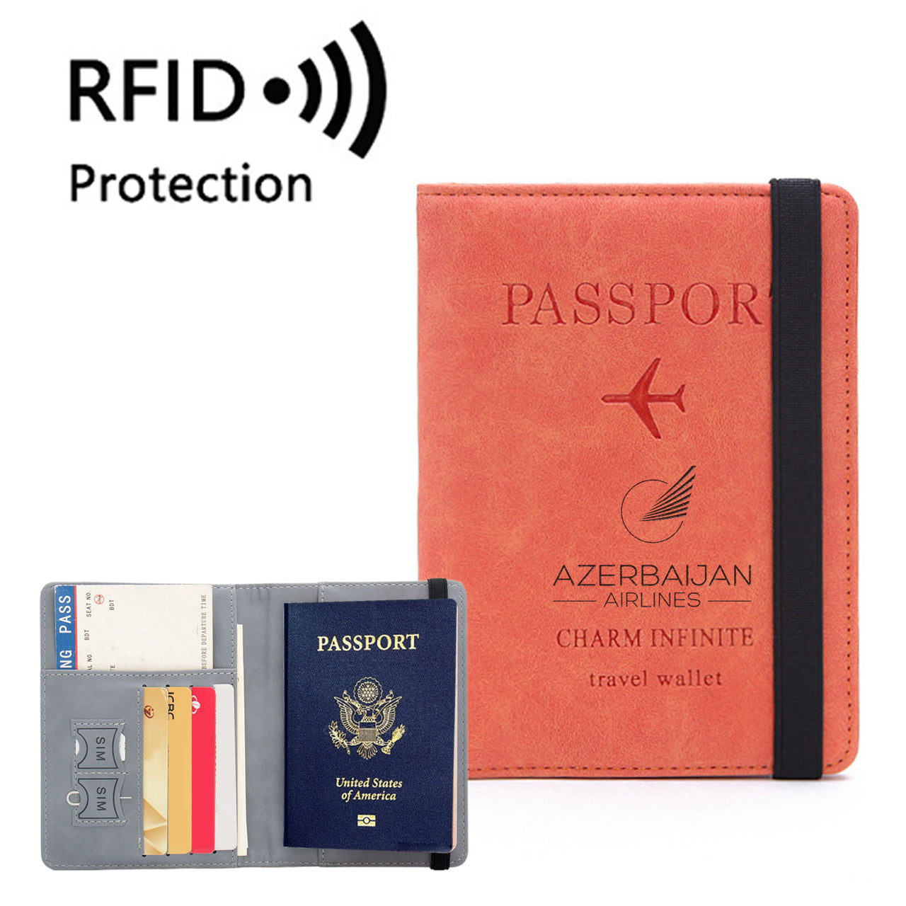 Azerbaijan Airlines Designed Passport Cover Travel Wallet Passport Holder