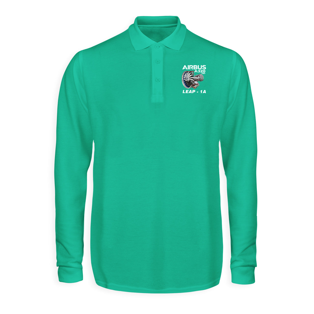 Airbus A320neo & Leap 1A Designed Long Sleeve Polo T-Shirts