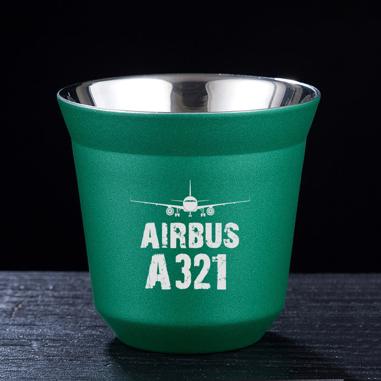 Airbus A321 & Plane Designed Double Wall Stainless Steel Coffee Mugs