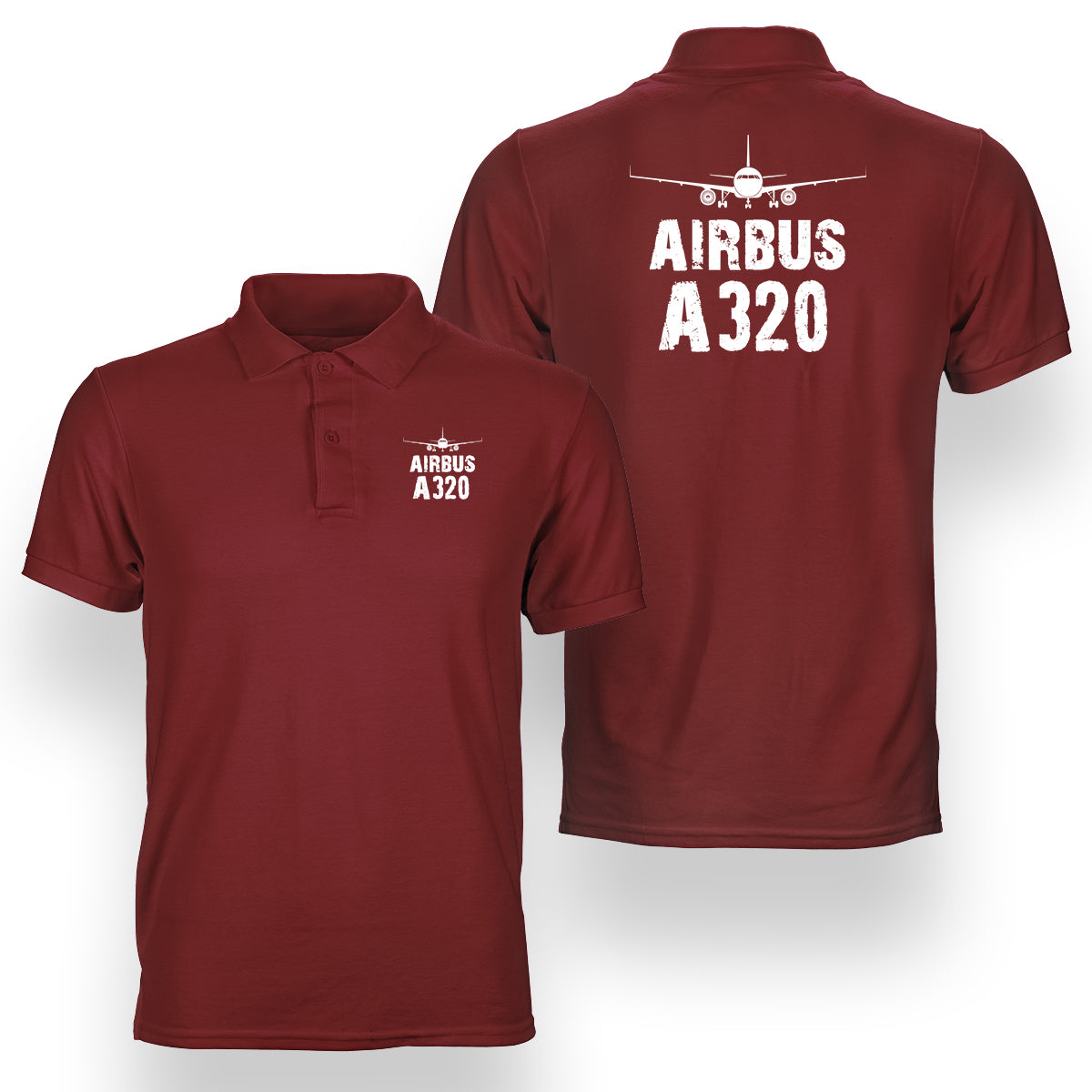 Airbus A320 & Plane Designed Double Side Polo T-Shirts