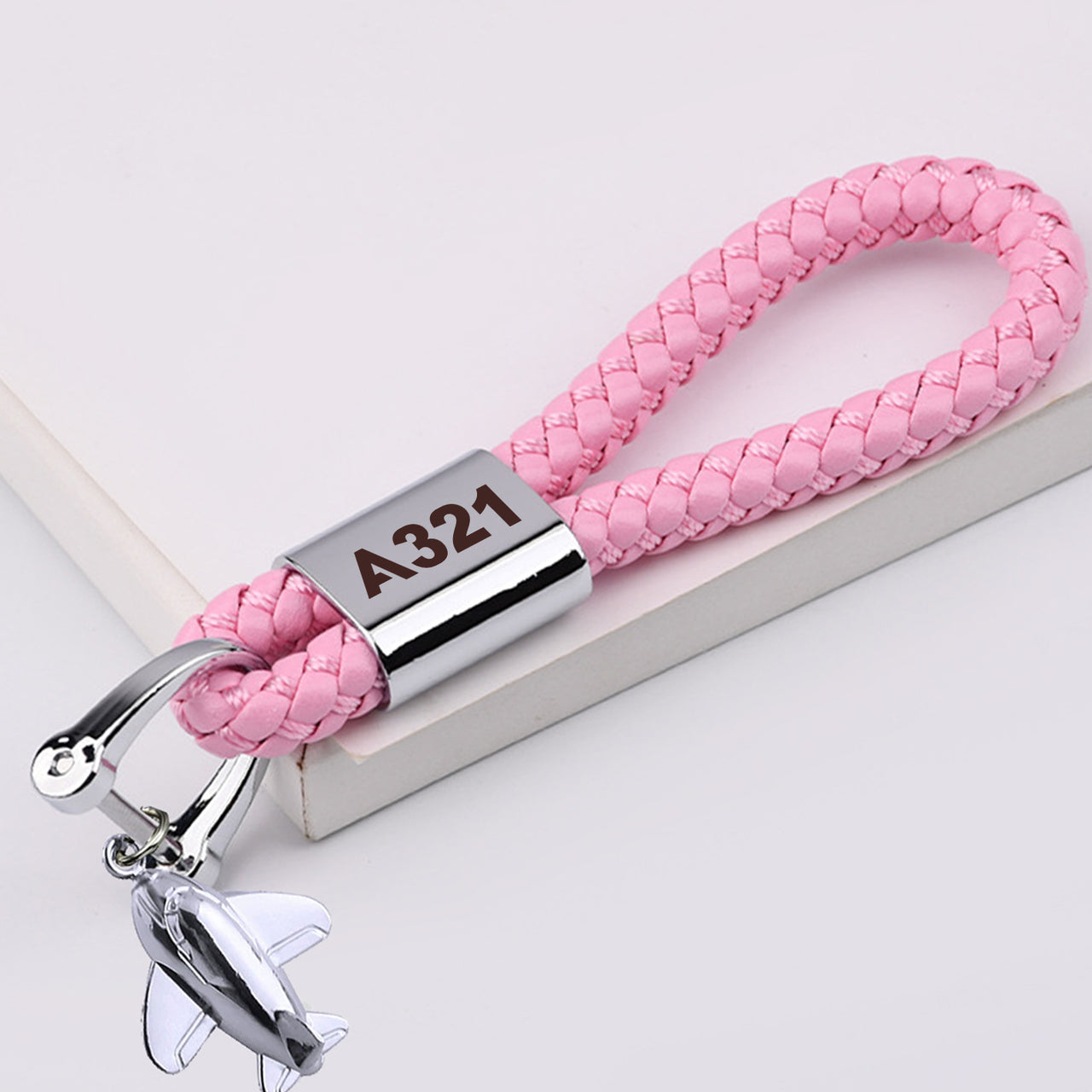 A321 Flat Text Designed Leather Car Key Chains
