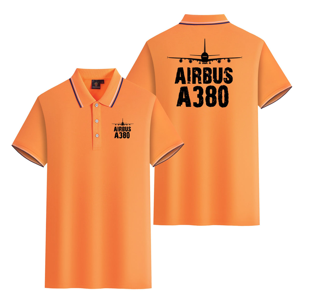 Airbus A380 & Plane Designed Stylish Polo T-Shirts (Double-Side)