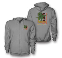 Thumbnail for Fighter Machine Designed Zipped Hoodies