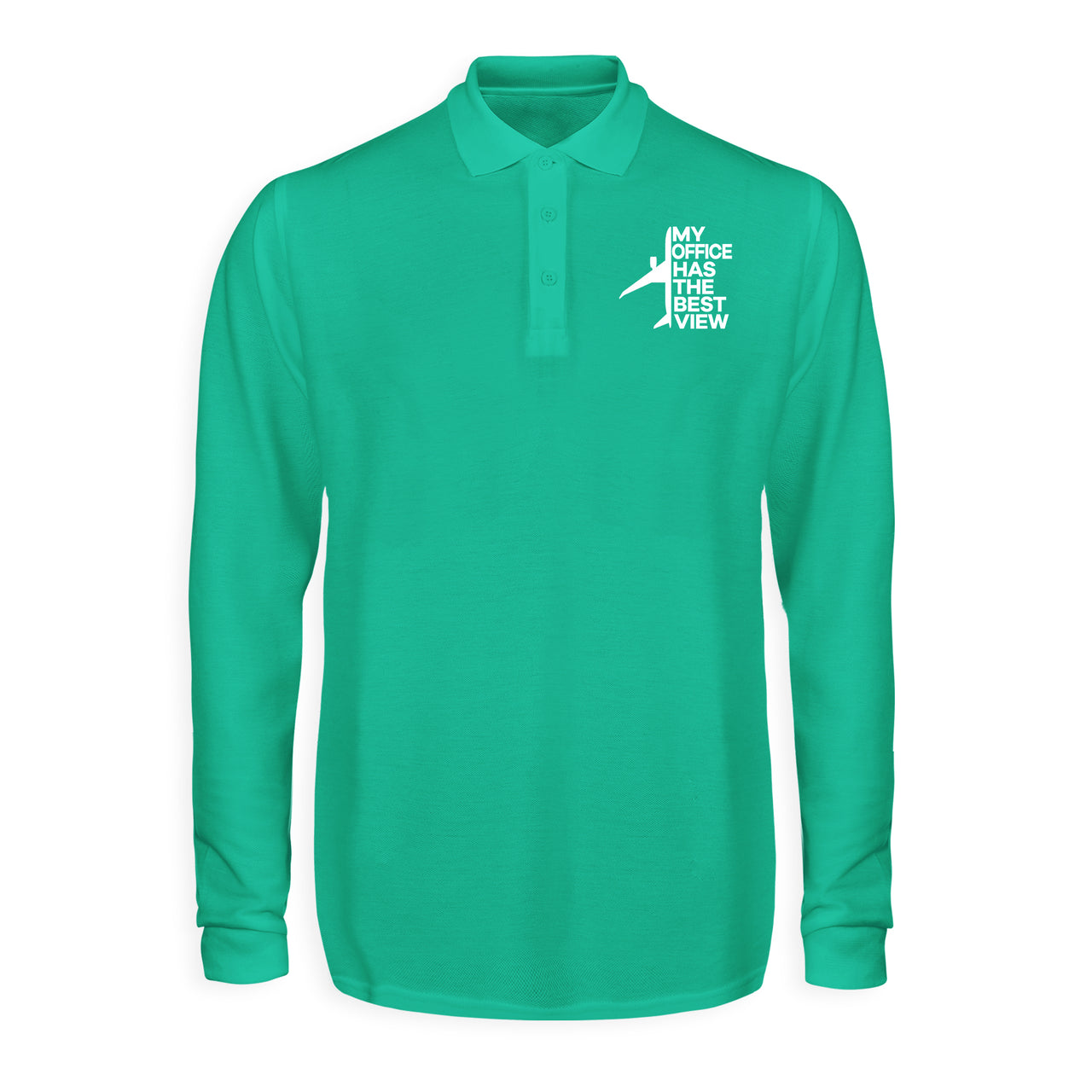 My Office Has The Best View Designed Long Sleeve Polo T-Shirts