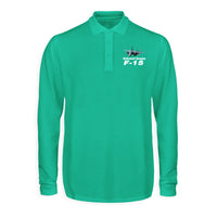 Thumbnail for The McDonnell Douglas F15 Designed Long Sleeve Polo T-Shirts