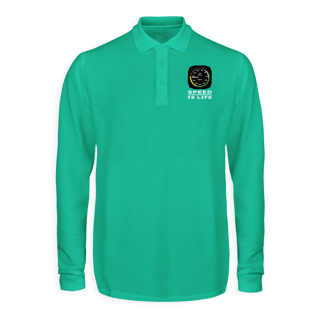 Speed Is Life Designed Long Sleeve Polo T-Shirts