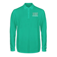 Thumbnail for I Fix Airplanes Designed Long Sleeve Polo T-Shirts