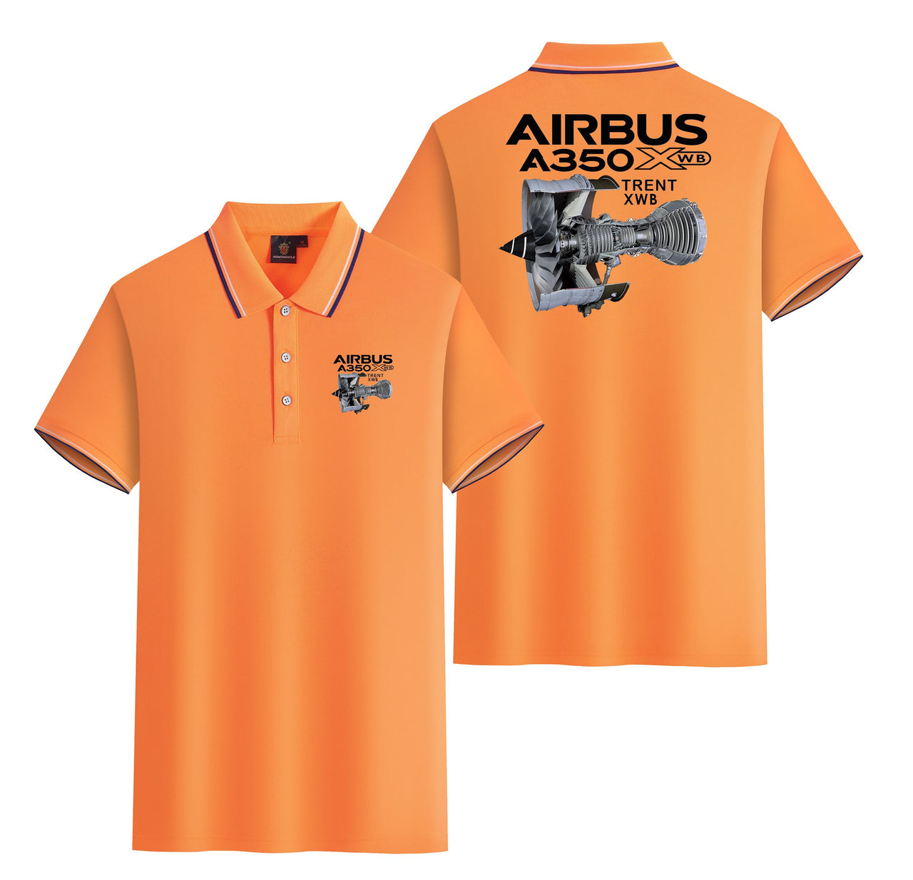 Airbus A350 & Trent Wxb Engine Designed Stylish Polo T-Shirts (Double-Side)