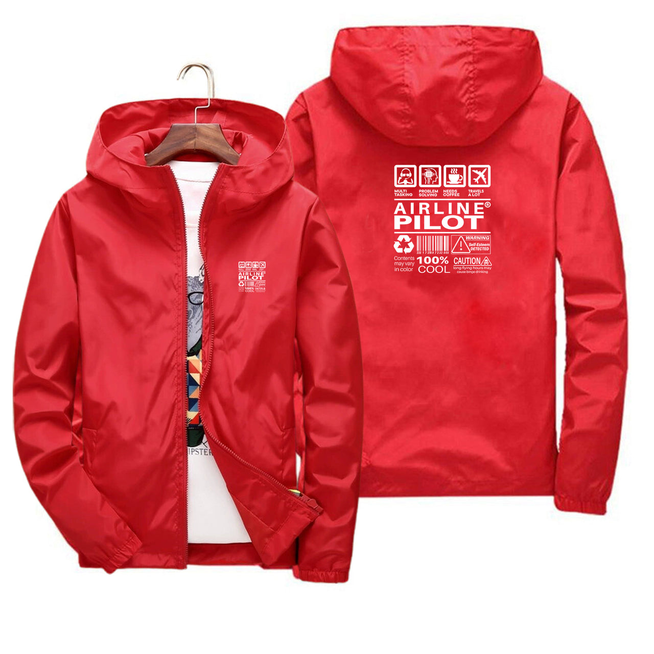 Airline Pilot Label Designed Thin Windbreaker Jackets