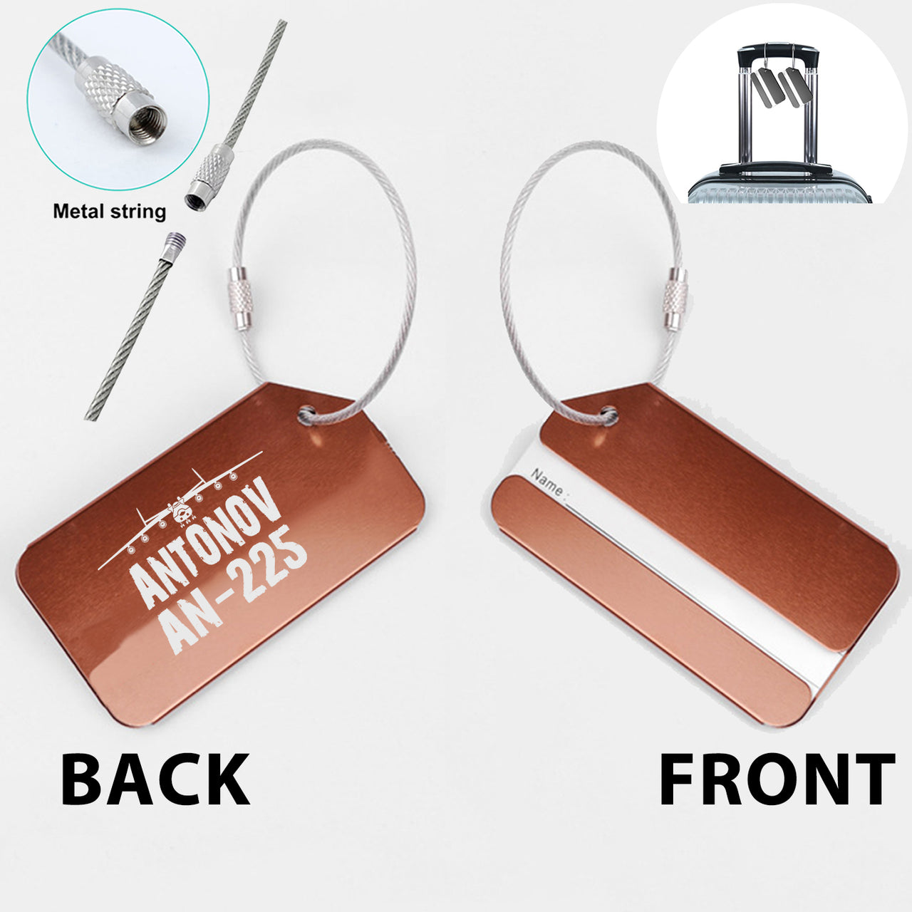 Antonov AN-225 & Plane Designed Fashion Metal Luggage Tags
